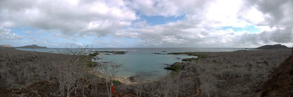 Panorama over Floreana's coast and bay