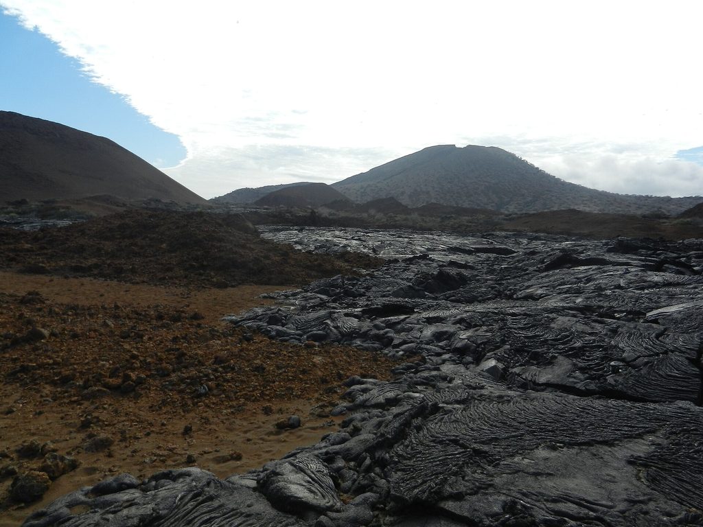 Old and new lava flows at Sullivan Bay, Santiago